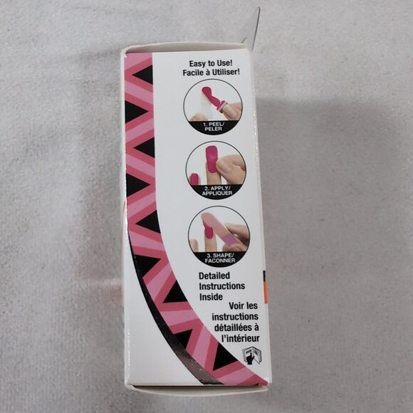Sally Hansen Salon Effects Real Nail Polish Strips Peel Pink Black V Stripes - Picture 2 of 7